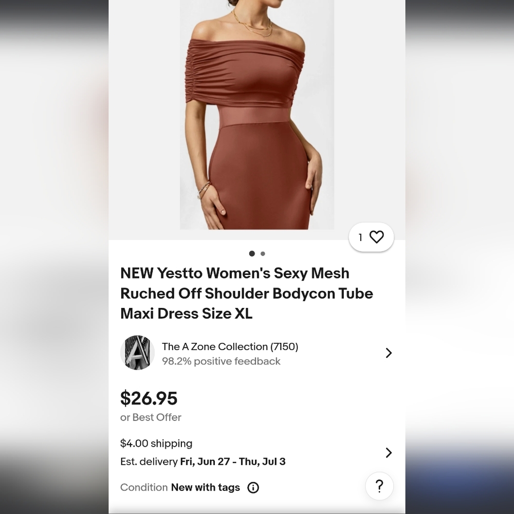Elegant Off-Shoulder Bodycon Maxi Dress - Brown